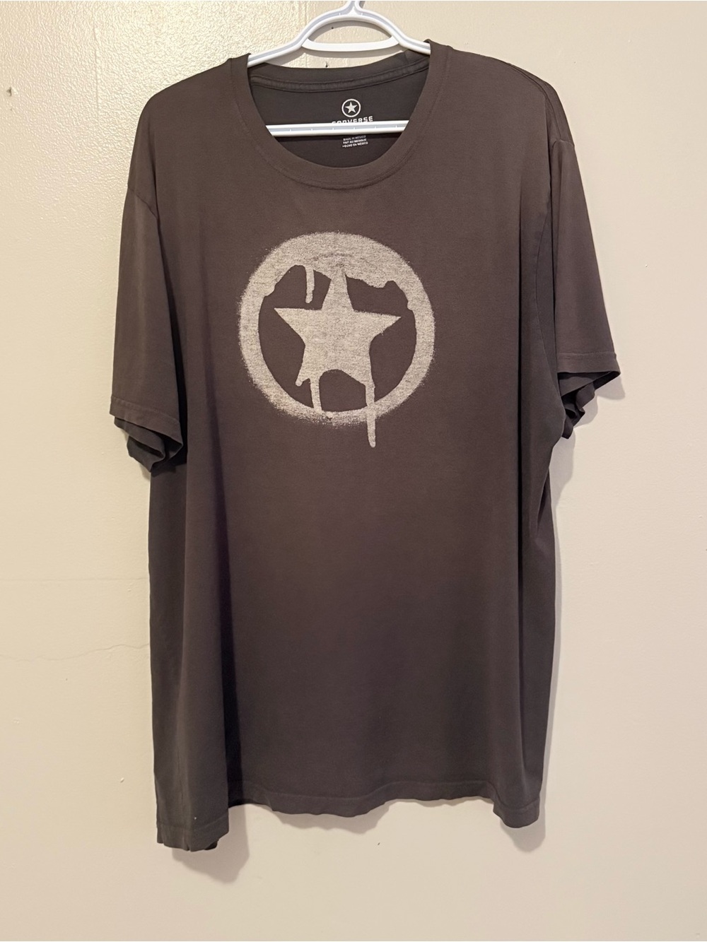 Converse Brown Short Sleeve Crew Neck Tee with White Star Graphic